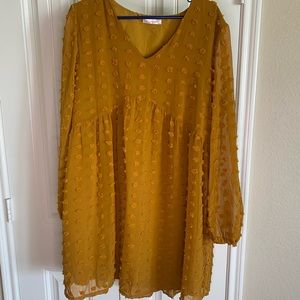 Mustard Yellow Dress, XL, by Kirundo